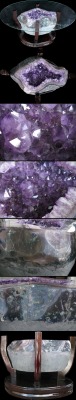 mineralists:  Amazing Amethyst geode tables!