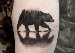 tyleratd:  Bear and forest tattoo by Tyler ATD, Ascent Studio,