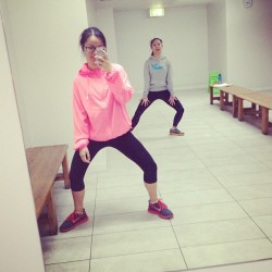 Leg day… Our thigh gaps are amazing hahahahah omg @ckrystisk