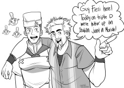 carolinescommissions:  we’re riding the bus to flavortown 