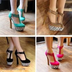 dressyours:  Which color is your fav? Mine is blue~Buy link» http://www.dressyours.com/product/Unique-Suede-Upper-High-Heel-Pumps-With-Leopard-10771294.htmlMore