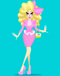 samadamsart:  Trixie Mattel X Hello Kitty Illustration