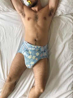 diapersposts:  padded-cookie:  Lounging around. Why do I have