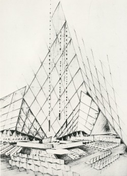gettingupaheadofsomeone:  Bruce GoffInterior drawing of Crystal