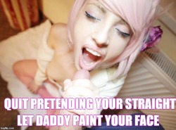 trannyboi:  fritz-the-faggot:  :P   Daddy I love being naughty