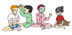 hatterandahare:  kaykonut:  slumber party!!!!!!!!!!!!!  …there