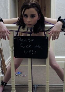 usethefuckhole:  Just tie her up, put a sign on her and let whoever