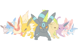 autobottesla:Commission 32 - Mar ‘15 - Rise of the EeveelutionsShiny