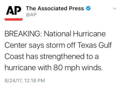 rodham:  Fellow Texans, please stay safe as this hurricane makes