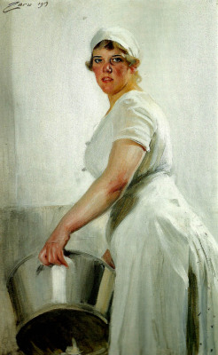 somanyhumanbeings:  Anders Zorn, A Kitchen Maid (1919)