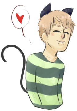 daledraws:  somebody requested noiz with kitty ears and i dont