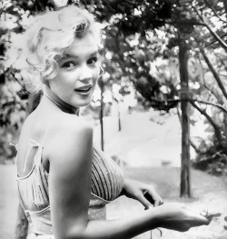 summers-in-hollywood: Marilyn Monroe in Central Park, NY, 1957.