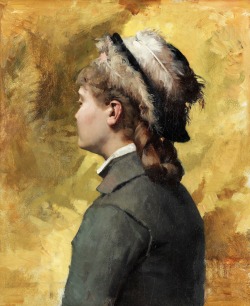 colourthysoul:  Albert Edelfelt - Young woman in grey (ca. 1878)