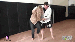 jeffxbautista:Ronda Rousey throws MMA reporter Aaron Tru, at