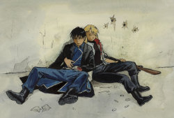 sugarqueenofonlyeighteen:   After the battle - fma, royai by astridv