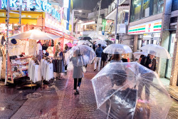 tokyo-fashion:  Rainy night on Takeshita Dori in Harajuku tonight.