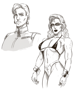 adoggoart:sketches of Heather when she was in the military very