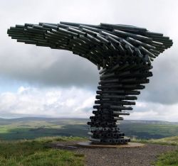 sixpenceee:Singing Ringing Tree in Lancashire England is a sculpture