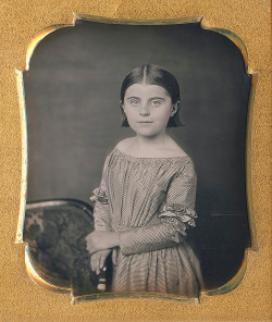 malenkaya-glosoli:  A little girl, circa 1848.Originally sepia