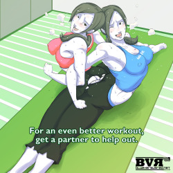 coin-operated-vagina:  Wii Fit Trainer - Partner Exercise! by BlueversusRed