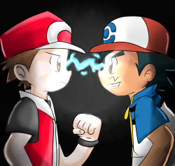 animatormx:Modern Red Meets His Counterpart Present Ash! by AnimatorMX