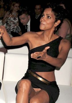 carelessnaked:  Halle Berry in a short skirt and showing her