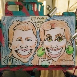 Caricature done today at Bill & Kate’s wedding.  Congratulations!