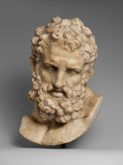 ganymedesrocks:  Marble head of Herakles - Copy of a Greek statue