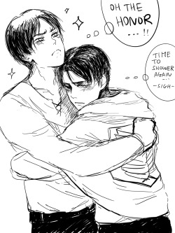 rivailleplz:  nopantsnoglory:  i tried drawing ereri  heichou