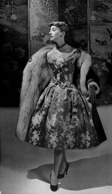 theniftyfifties:  Marie-Thérèse wearing a gown by Christian