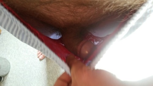 pantiecowboy:Me Love the red panties and delicious cock pantiecowboy!