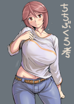 Gelbooru- Image View - 1girl blush breasts brown eyes brown hair