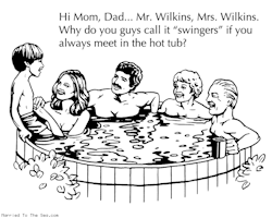 marriedtotheseacomics:  Why do they call it swingers. From Married