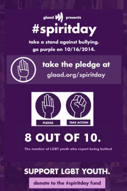 gaywrites:  It’s Spirit Day! Today, wear purple to show that