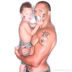 treyat:   Brendon Ayanbadejo & Son Amadeus for #NOH8 