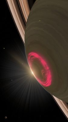 coolthingoftheday:  The aurora australis at Saturn’s southern