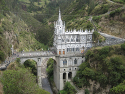 Precarious prayers (Sanctuario Las Lajas, Colombia in the Guáitara River canyon)