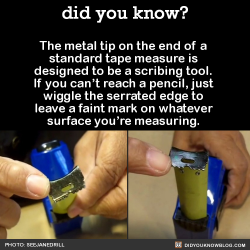 did-you-kno:  The metal tip on the end of a  standard tape measure