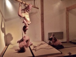 gorgone-kinbaku:  Shooting at La Place des Cordes (Paris) Rigging: