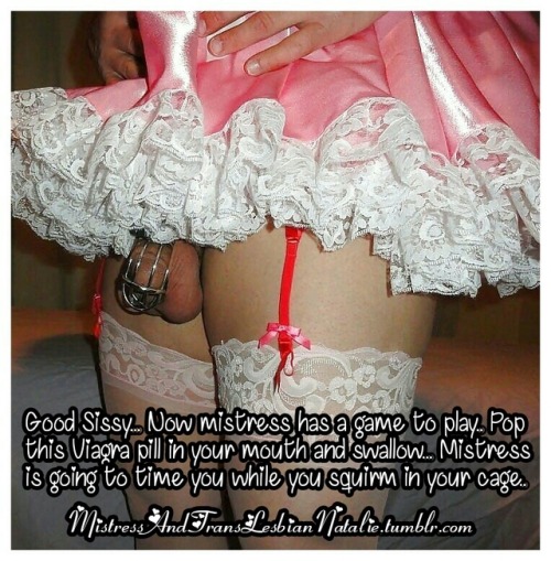 mistressandtranslesbiannatalie:  If you think your morning wood is bad, wait till you feel you balls burning for the rest of the night, Sissy slut..