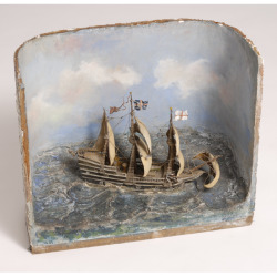 blondebrainpower: British sailor’s folk art ship diorama. 16