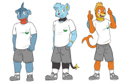 Trio of Anthro-pokes, this time from the fourth gen, Shinx, Buizel,