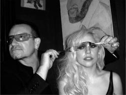therealmickrock:  Bono and Lady Gaga - NYC, 2009