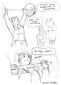 fuocogo:When your gf lifts cars for fun (aka i have to draw my