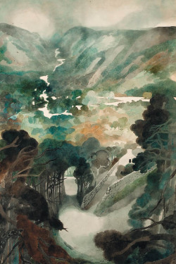  Edward Burra (English, 1905-1976), Windermere, 1973. Pencil