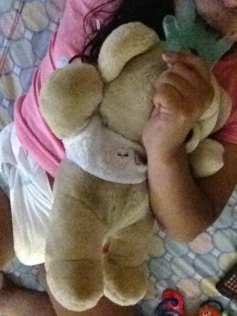 Playing with teddy :3