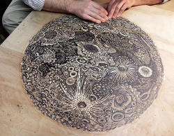 cloudjunky:  Carving the Moon - work in progress Tugboat Printshop