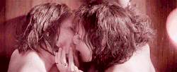 Kristen Stewart kissing Vanessa Bayer in “This spring, find