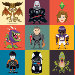 xombiedirge:  EA Character Wall Mural by Christopher Lee / Tumblr / Store