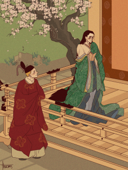 thacmis:  Commissioned by mari-the-mole: Heian Court AU Thorki